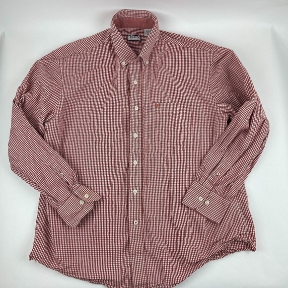 Izod Button Up Shirt Mens XL Red Plaid - Picture 1 of 8